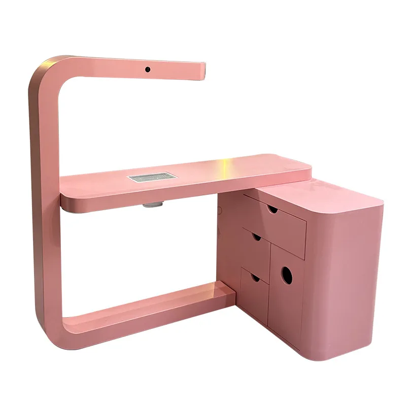 

2025 Classic French Pink Nail Salon Table Nail Art Knee Table Nail Art Reception Desk 5 Years of Life