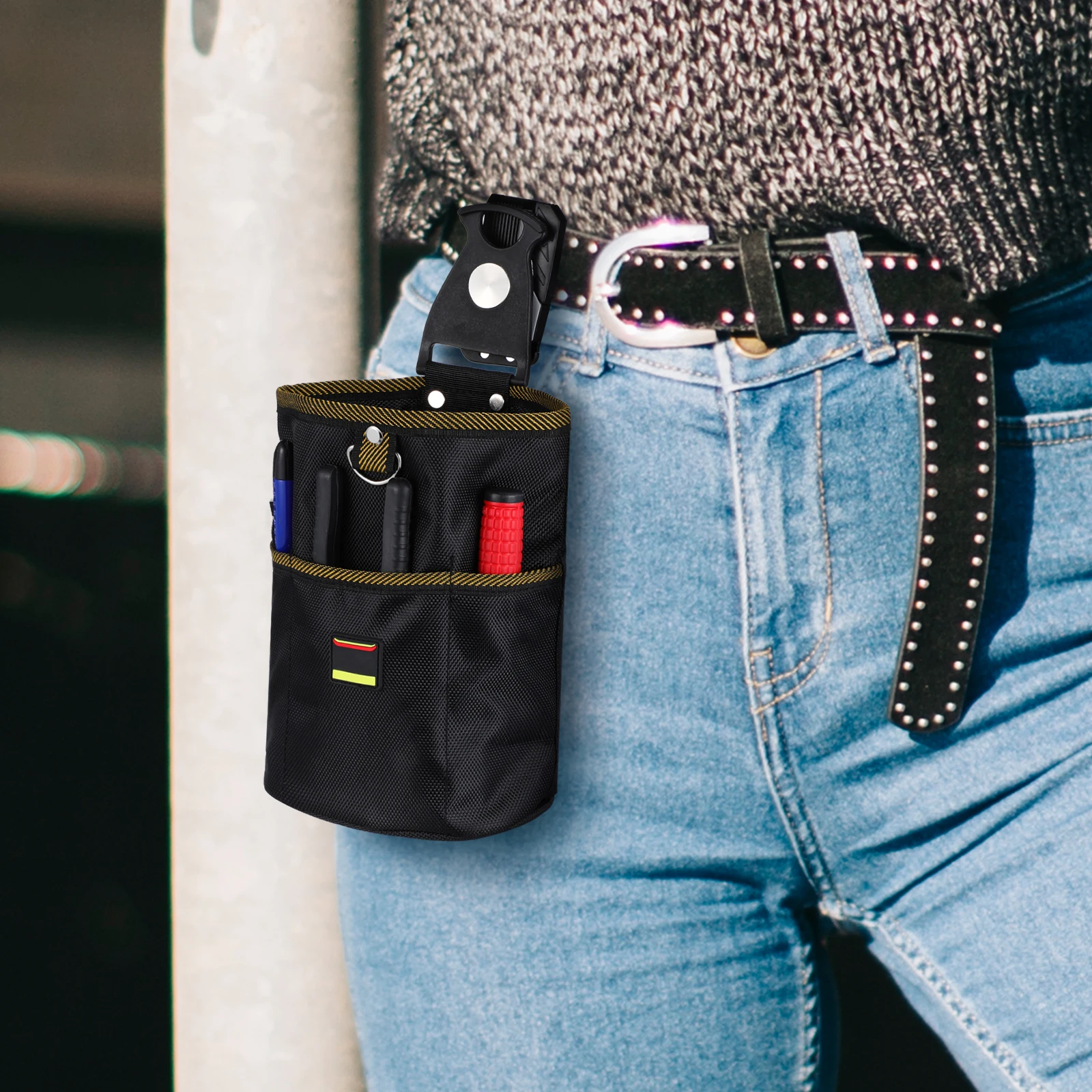 

Tool Pouches Storage Fanny Pack Hardware Waist Bag Screw Multi-functional Electricians Black Compact Work
