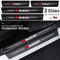 For Suzuki Accessory Car Door Sill Protector Stickers Carbon Fiber Decor Decal SX4 Swift Alto Jimny S-Cross Grand Vitara Samurai