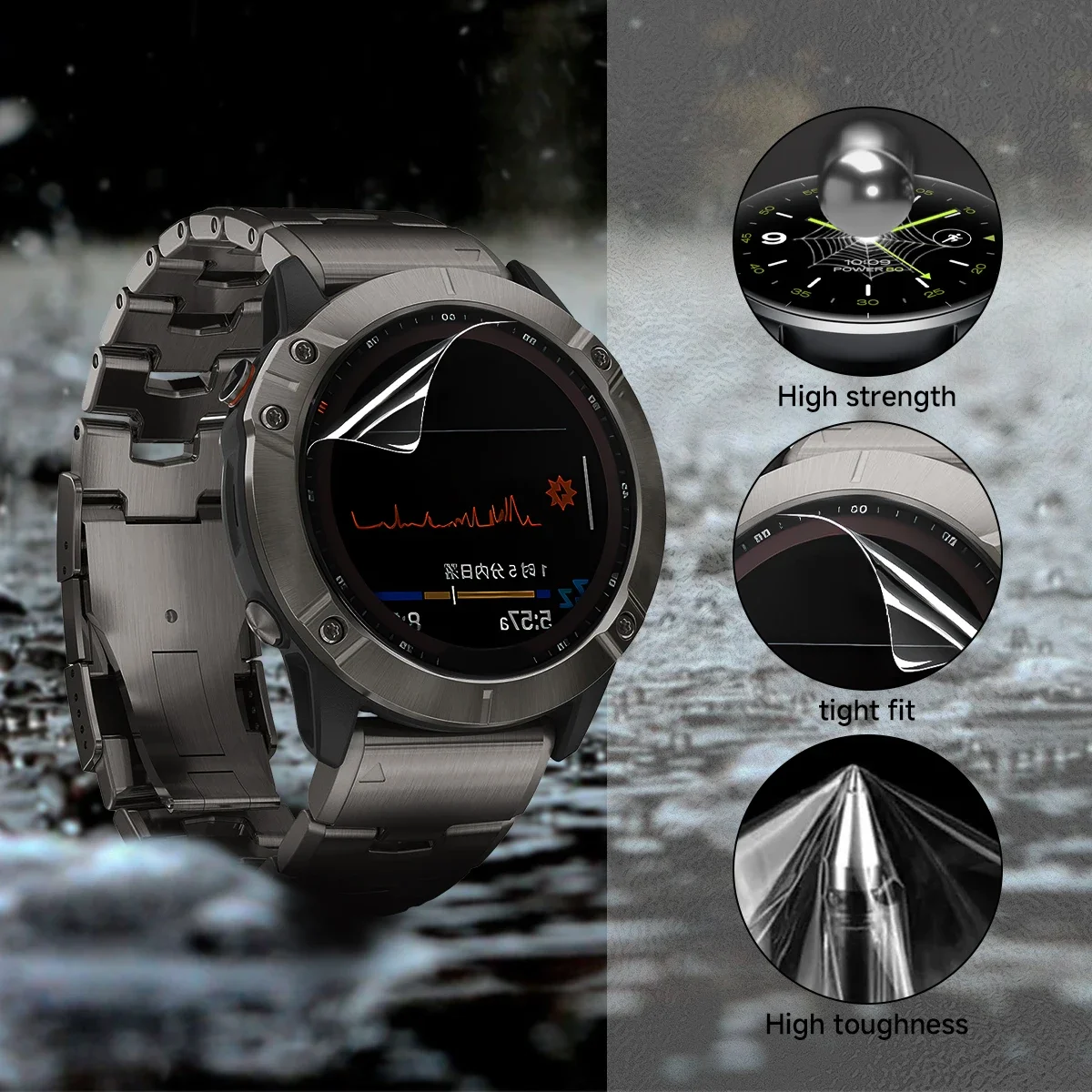 1-5 Stück Schutz-Hydrogelfolie für Garmin Fenix 8 E 43/51/47mm 7X 7S 7 6X 6S 6Pro Kratzfester Displayschutz Fenix 5X 5 Plus