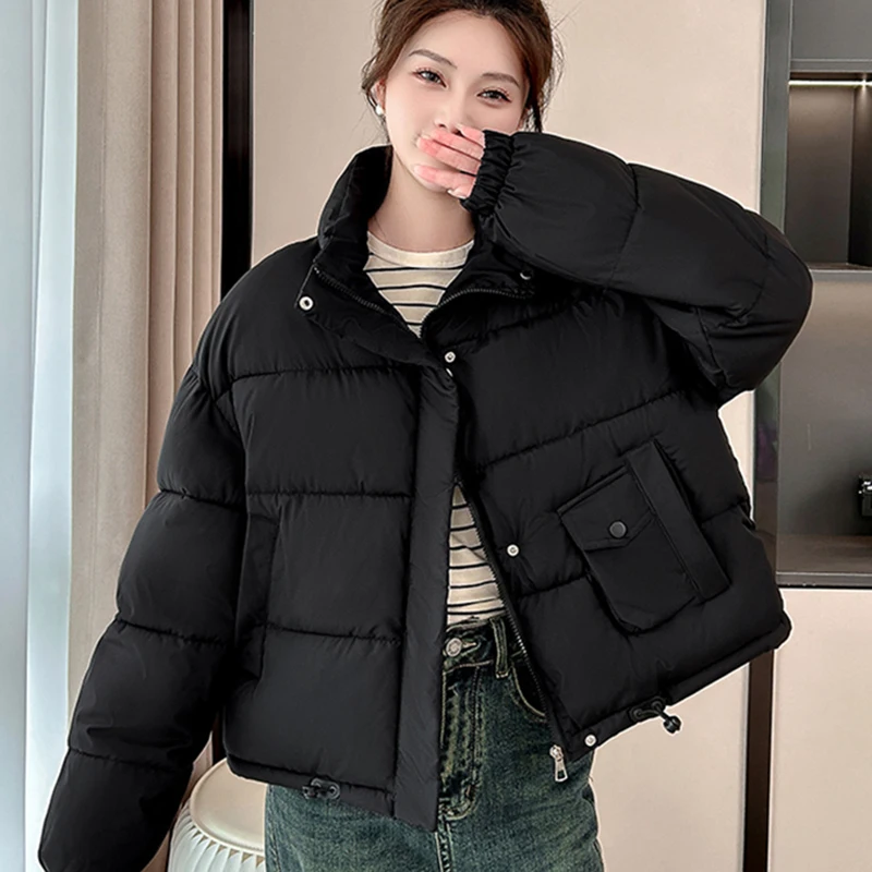 Winter New Parkas Women Korean Casual Elegant Temperament All Match Loose Short Puffy Coats Female Thick Warm Outwear