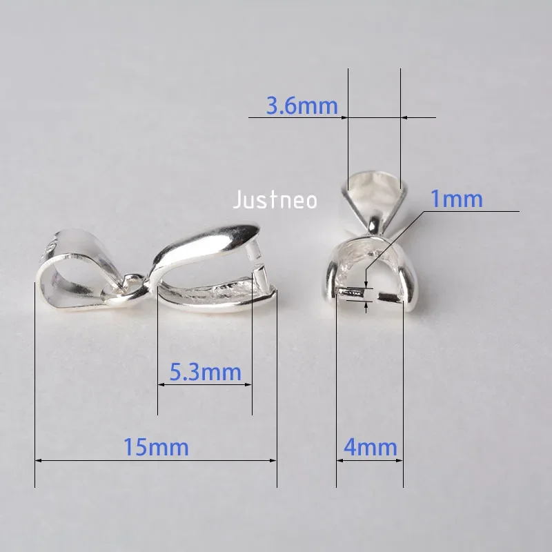 Imagen 3: Conector de cierre de colgante de fianza de plata de ley 925 maciza, fianza de pellizco con palillo de hielo para collar y colgante, joyería de plata, L