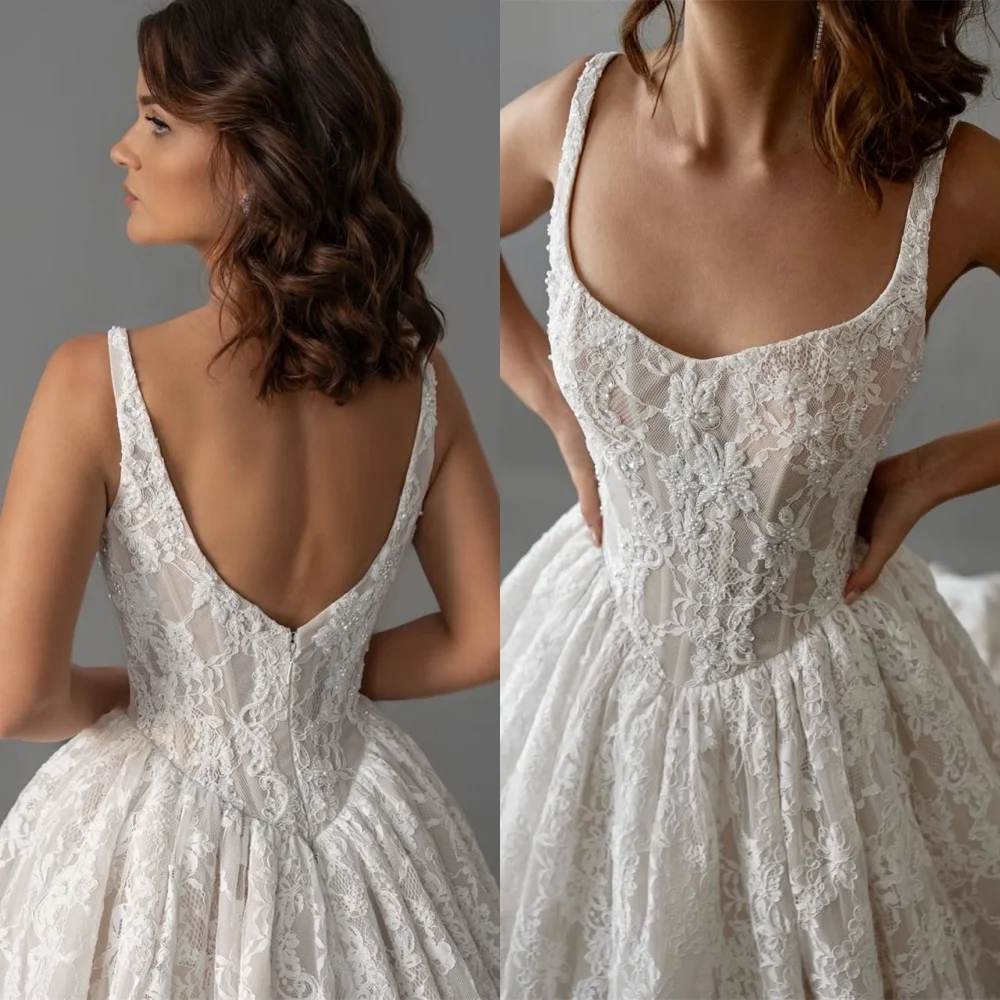 

Customized 2025 Fashion Lace Wedding Dresses Dreamy Strapless Sleeveless Wedding Dresses Zipper Back Bespoke Occasion Gown