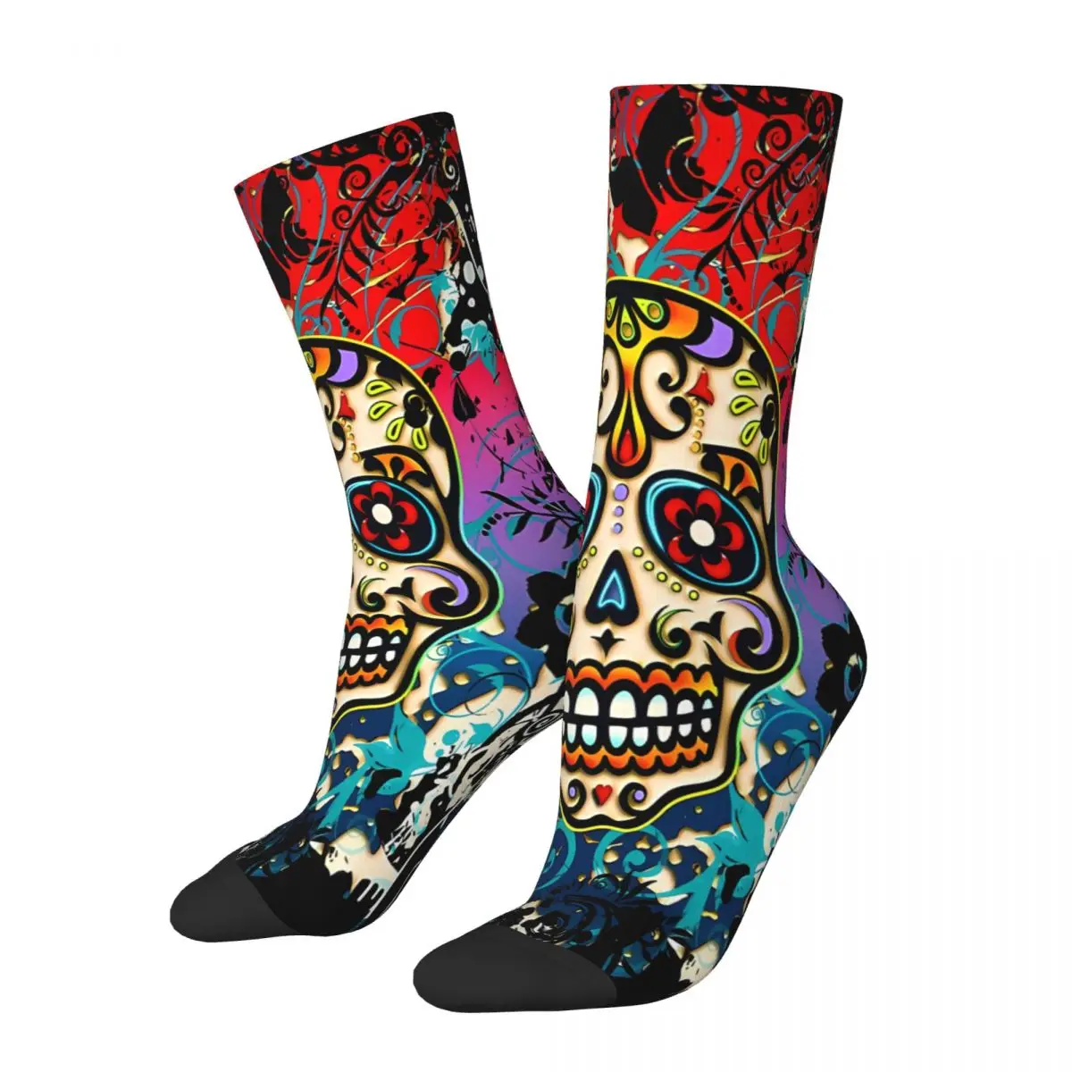 Mexican Sugar Skull Day Of The Dead Socks Male Mens Women Summer Stockings Harajuku