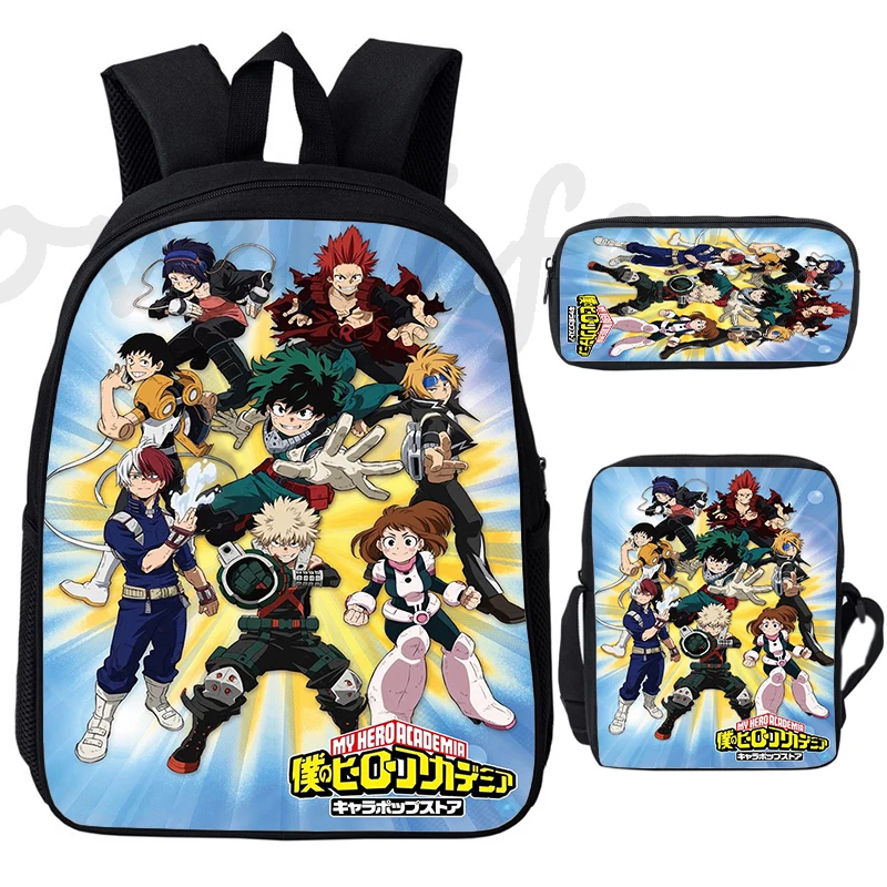 My Hero Academia Backpack For Boys Girls School Bags 3 Pcs Set Book Bags Anime Rucksack Boku No Hero Academia School Backpacks