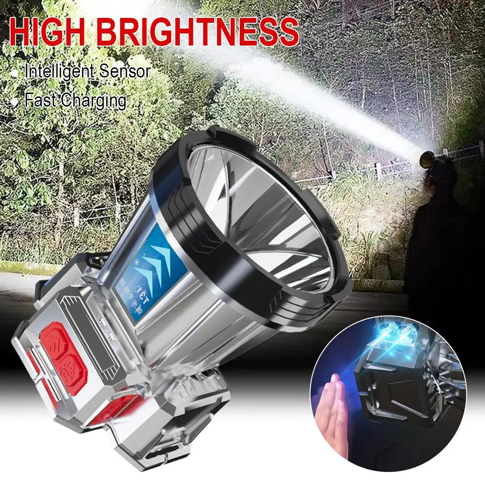 Nuove luci ad alta potenza ricaricabili a Led Super luminose torcia ad alta luminosità di emergenza di ricarica per esterni O8b6