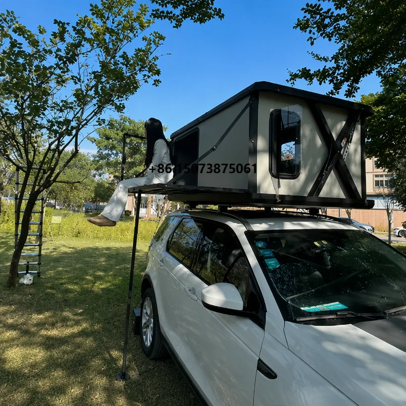 Solid Wall Roof Tent Hard Roof Tent Remote Control Quick Installation Waterproof Four-Season Aluminum Automatic Opening 2 Person