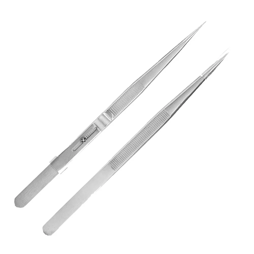 Stainless Steel Jewelry Tweezers DIY Jewelry Diamond Gem Tool Locked Diamond Tweezers Quality Electronic Component Pick Up Tools