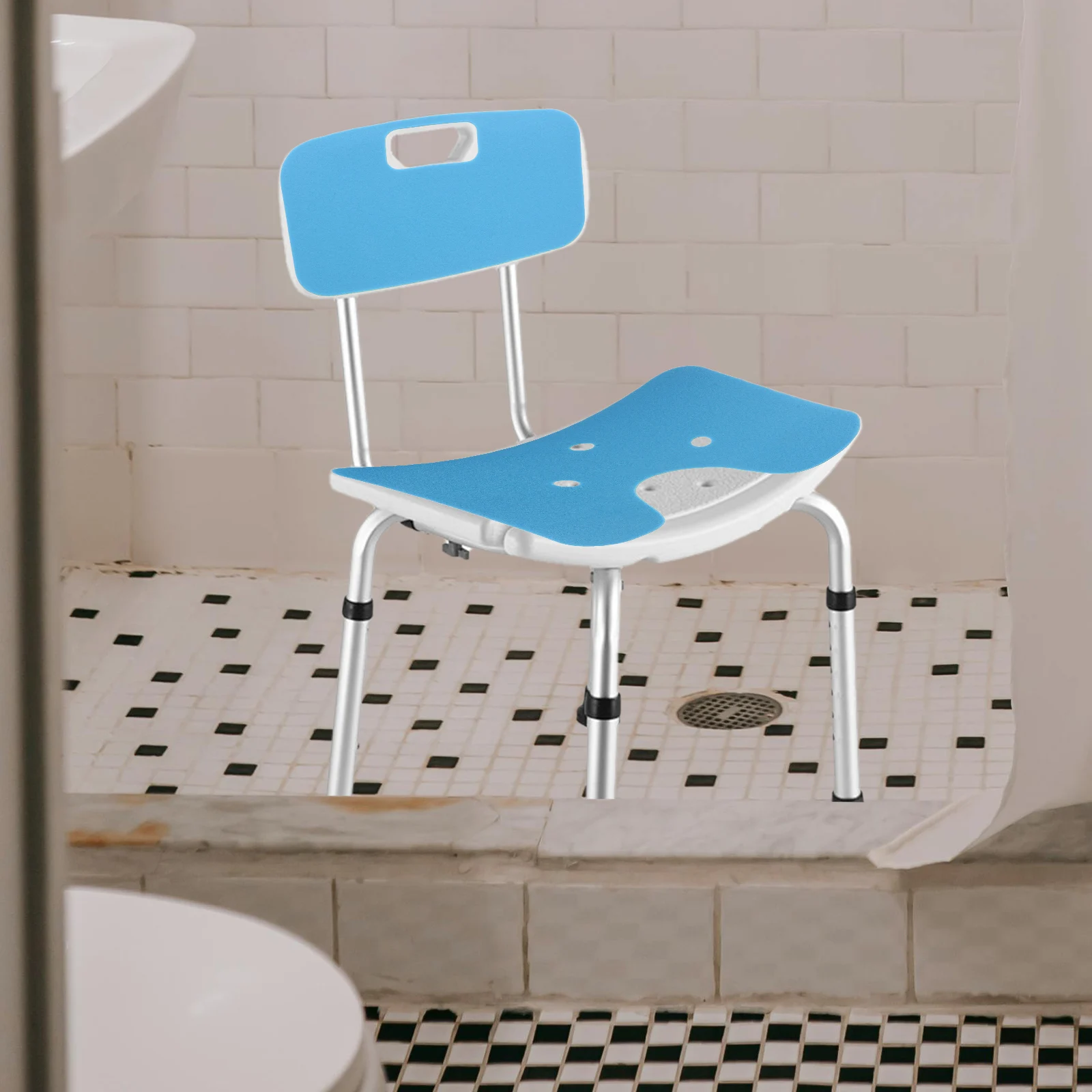 

2 Pcs High Back Shower Chair Cushion Bath Stool Pad EVA Waterproof Non Slip Seat Mat Bathroom Bench Cushion Bathtub Transfer