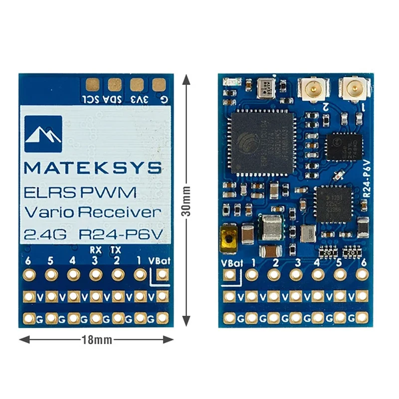 MATEK ELRS-R24-P6V 2.4GHz PWM Receiver Built-in Barometer for Traverse RC FPV Drone Flight Model DIY Parts