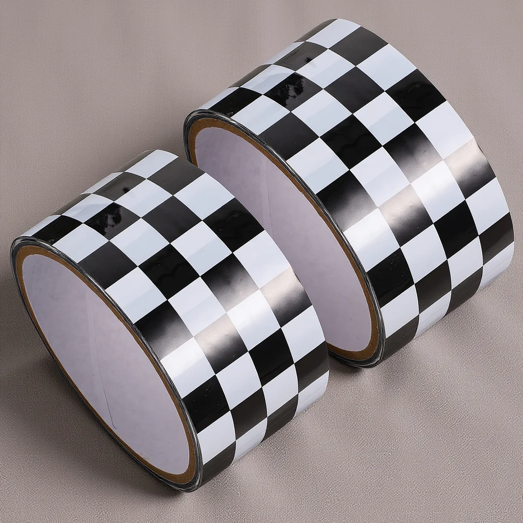2pcs 2 Rolls Checkered Pattern Packing Household Adhesive Multi-Function Carton Sealing For Boxes Moving Shipping Decorative