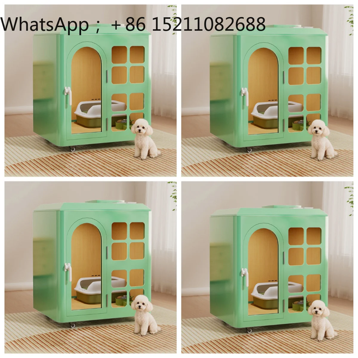 LLY soundproof cat cage hut simple removable pet room cat cage dog cage universal small household silent sleeping cabin