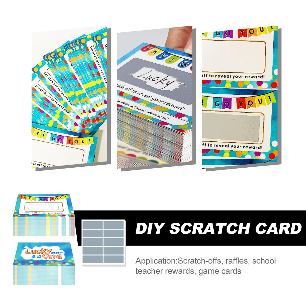 Mini Stickers for Kids DIY Scratch Card Paper Cards Colorful Tickets Birthday off