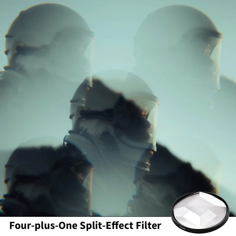 

77mm 4-in-1 Multi-Facet Special Effect Camera Filter Prism Repeated Image Camera DSLR Lens Accessory for Film