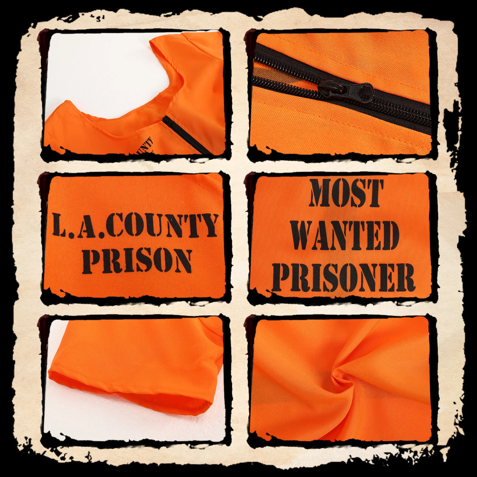 Prisoner Costume Adult Orange Jumpsuit Women Inmate Costume with Handcuffs Name Tag for Halloween Cosplay Frock - Image 5