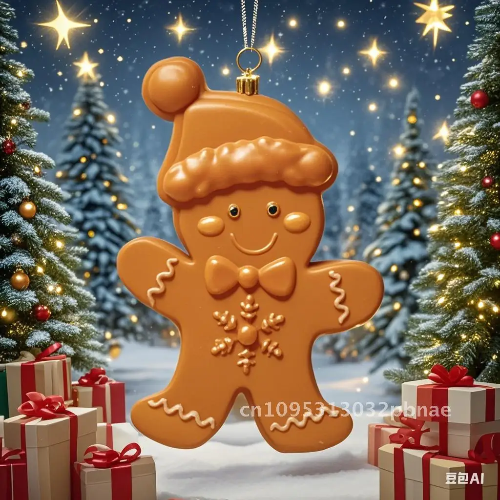 

Christmas Decoration Hanging Ornaments Plastic Gingerbread Man Christmas Tree Gift Hanging Ornaments