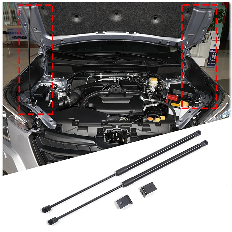 

For Subaru Forester SK 2019-2024 black carbon steel Car-styling Refit Bonnet Hood Gas Shock Lift Strut Bars Support Rod 2Pcs