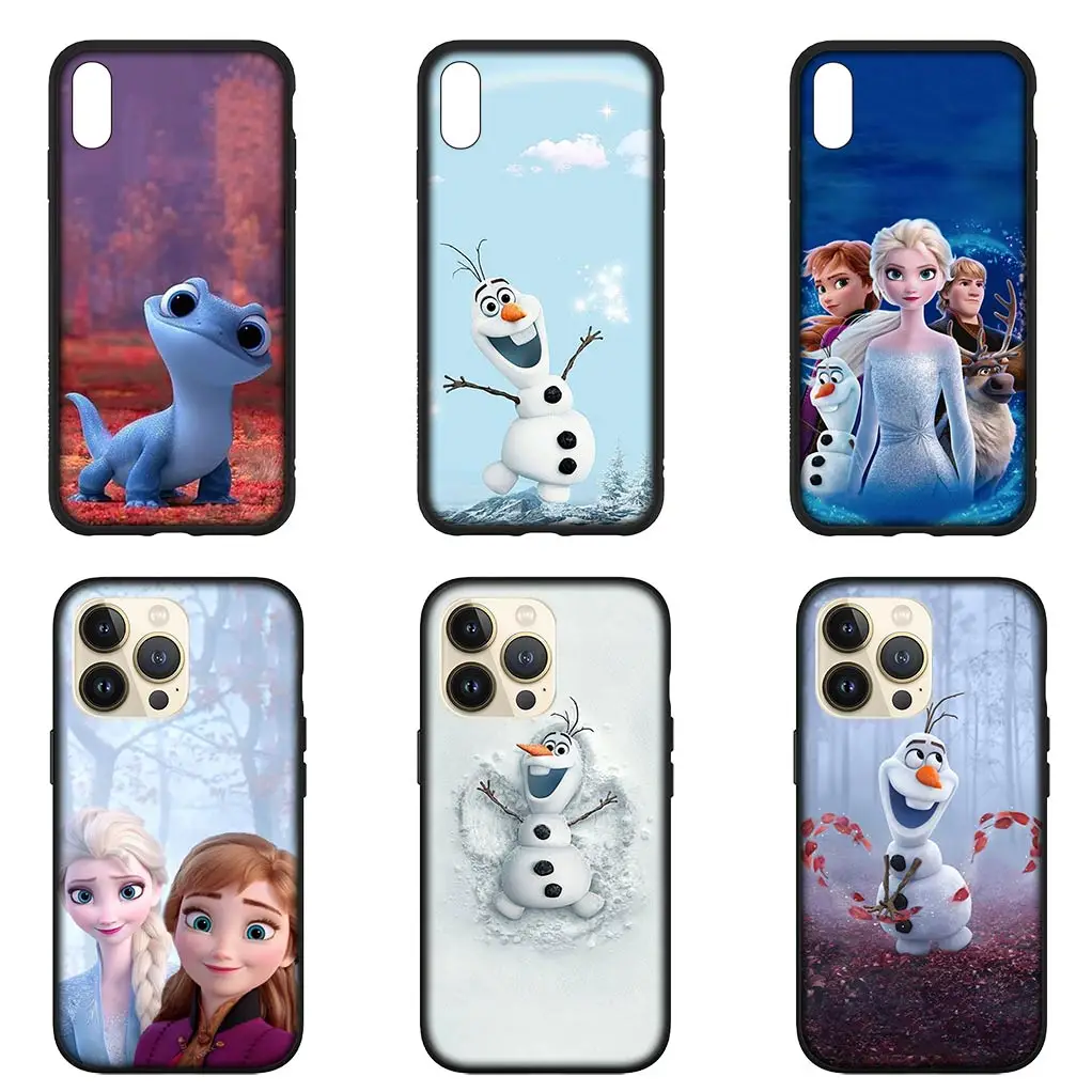 Queen Princess Frozen Elsa Anna Olaf Snow Phone Cover for Apple iPhone 16 11 Pro XS Max XR 6 X 6s 7 8 Plus + SE 2022 8+ Case