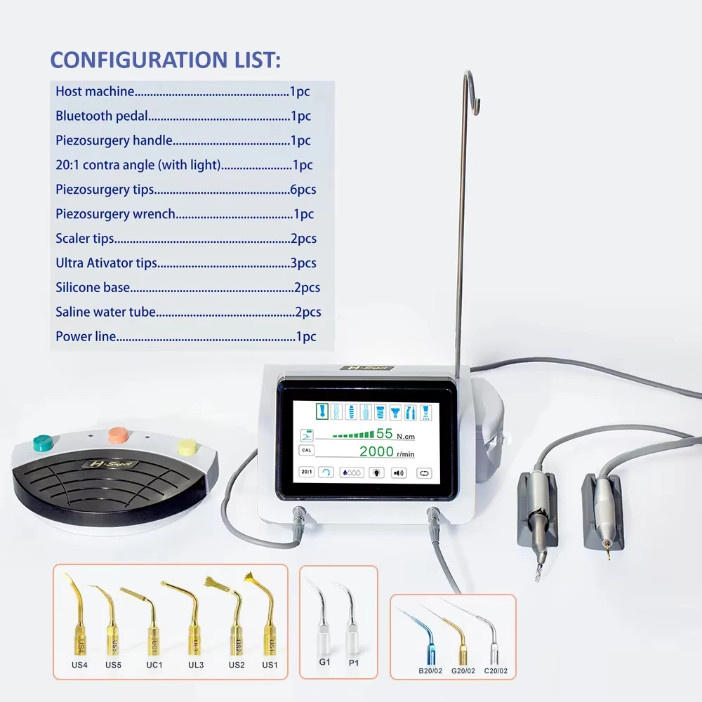 Dental Piezo Surgery & Implant Motor 2 in1 Surgical Drilling Piezosurgery Bone Cutter Implant Device