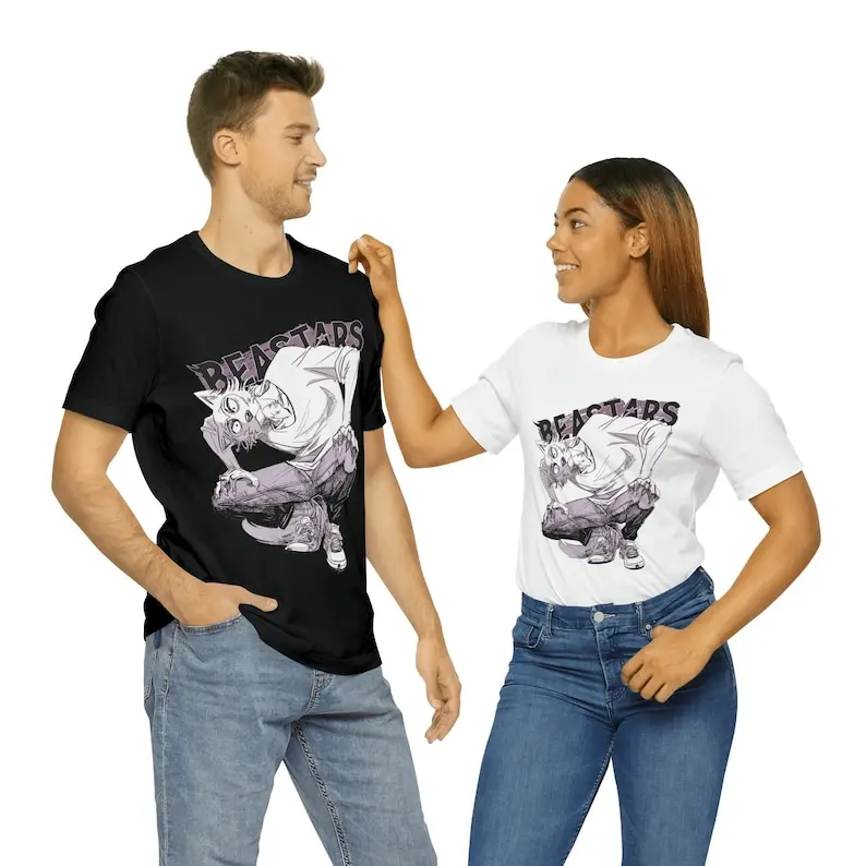 

Beastars Legoshi Anime Aesthetic Vaporwave Manga Otaku Unisex Heavy Cotton Tee