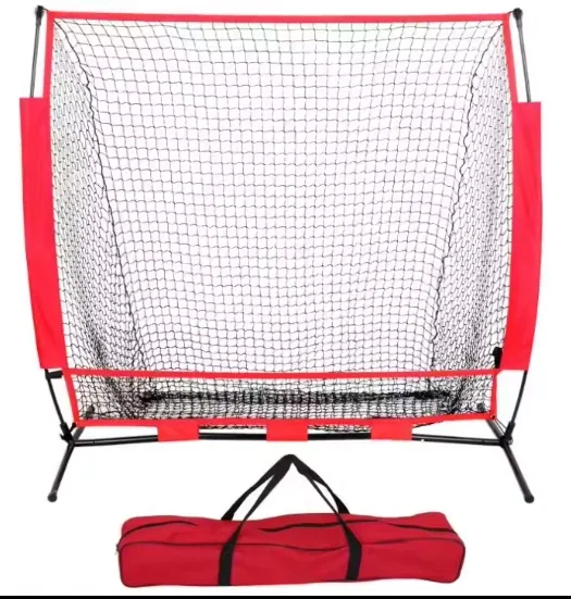 7 ft x 7 ft Baseball & Softball Practice Hitting & Pitching Net with Bow Type Frame, Carry Bag and Strike Zone ,baseball net