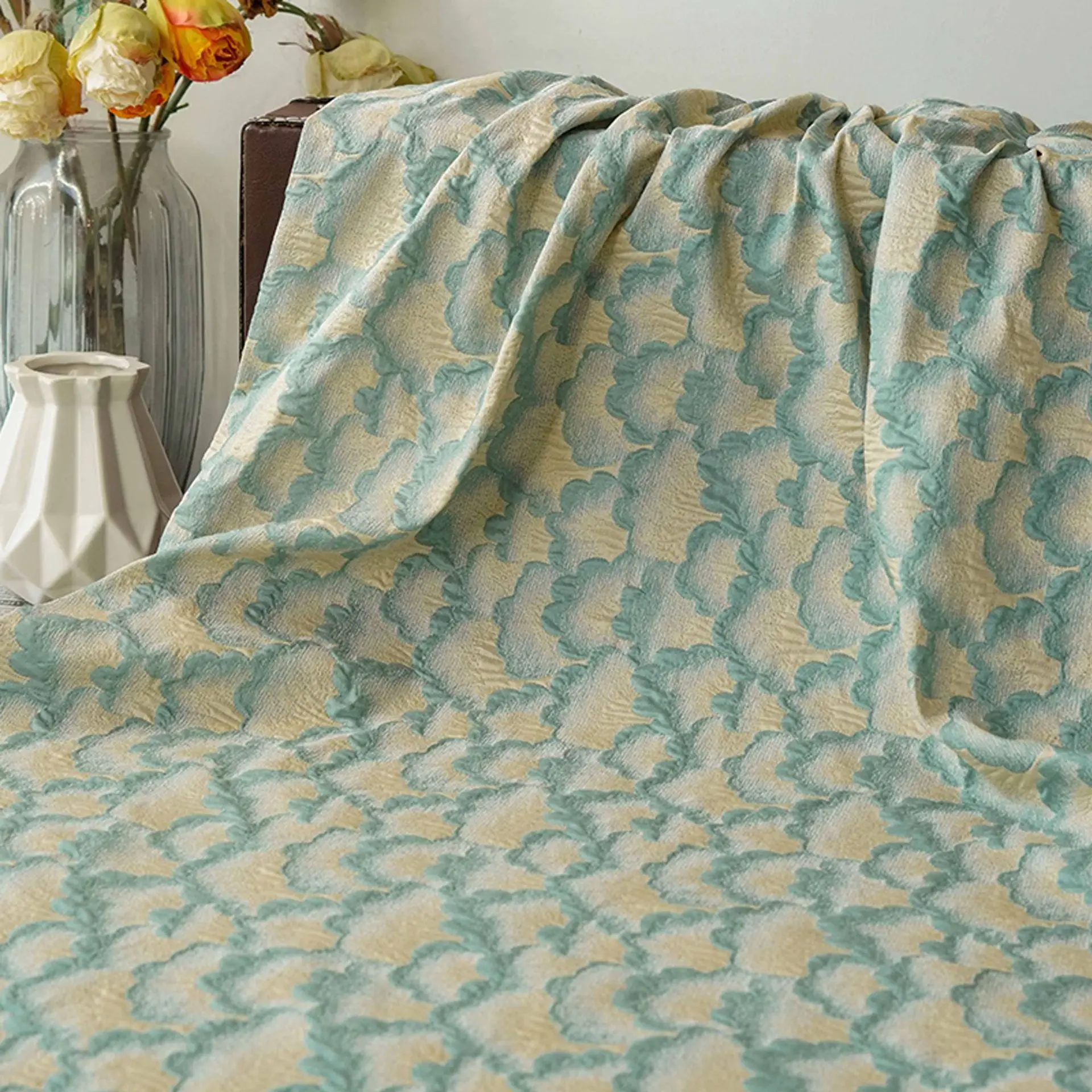 

Elegant Relief Geometric Flower Textured Jacquard Fabric Fashion Dress Gown Vest Luggage Bag Decorative Sewing Fabric