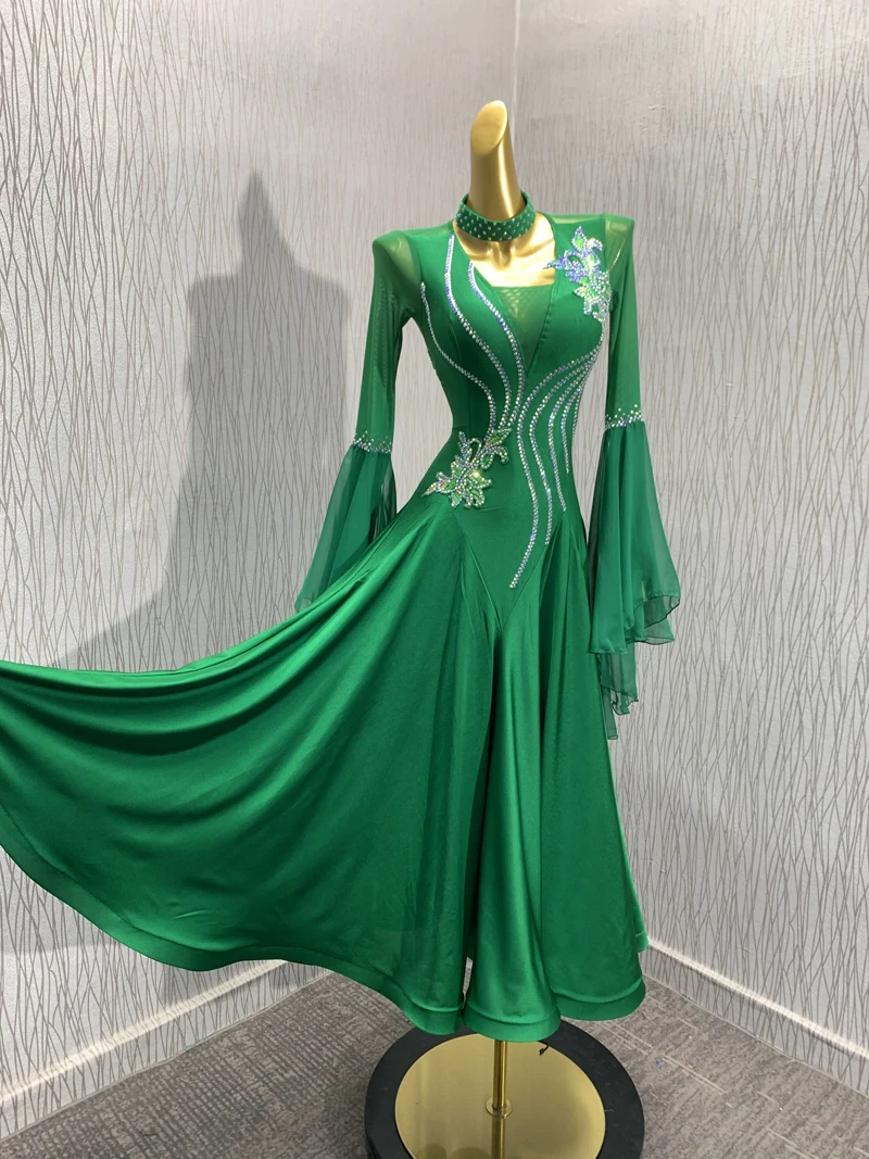 ballroom dance dress Costume Modern Competition Waltz Tango Ballroom Dance Dress Standard Girls Women  dance dress GOODANPAR