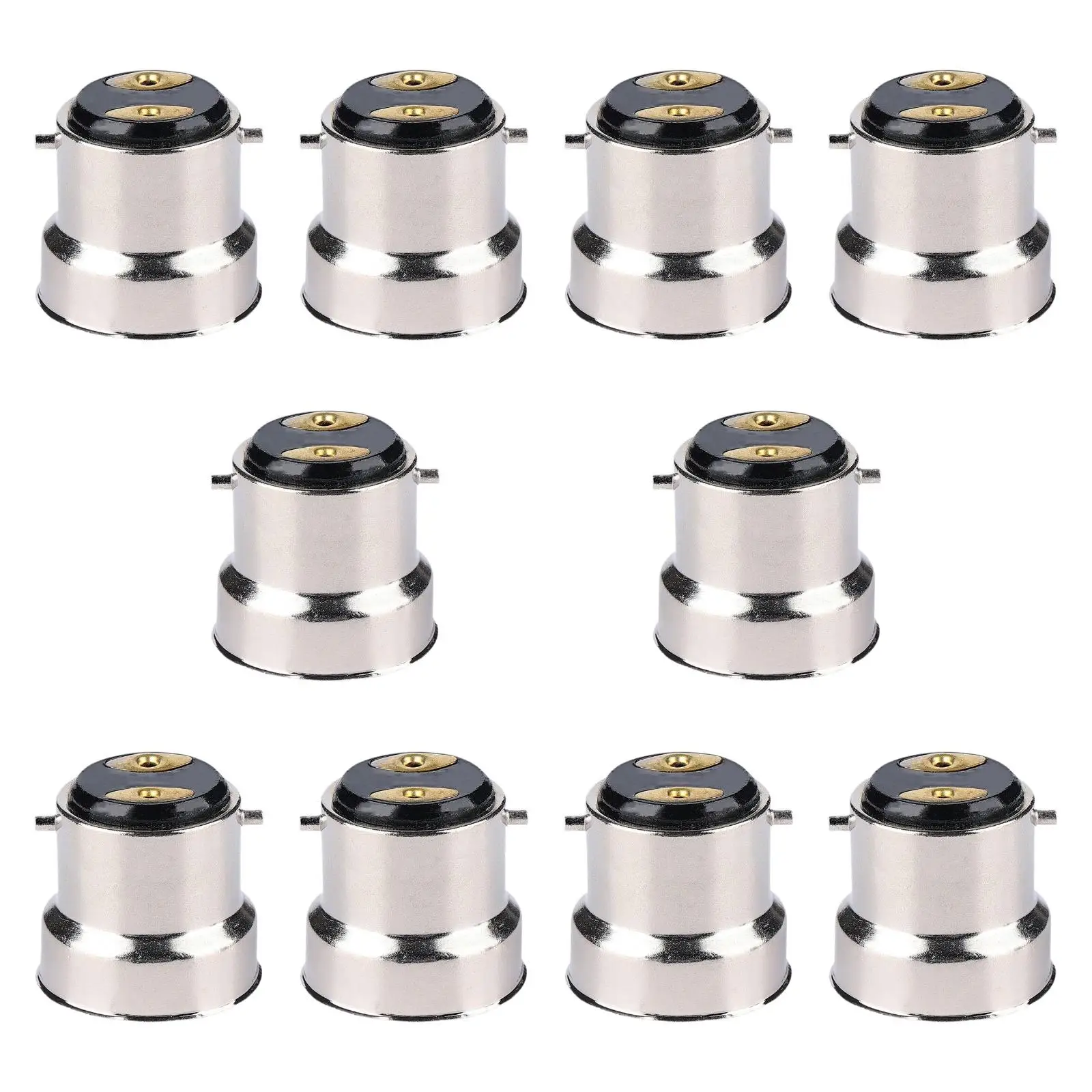 10Pcs B22 to E27 Adaptor Bulb Holder Converter Lighting Accessories to Screw Lamp Holder for Light Home Office Lamp Bulb