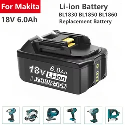 18V 6.0Ah Rechargeable Battery for Makita Power Tools BL1860B BL1860 BL1850 BL1850B BL1840 Replacement Lithium Battery