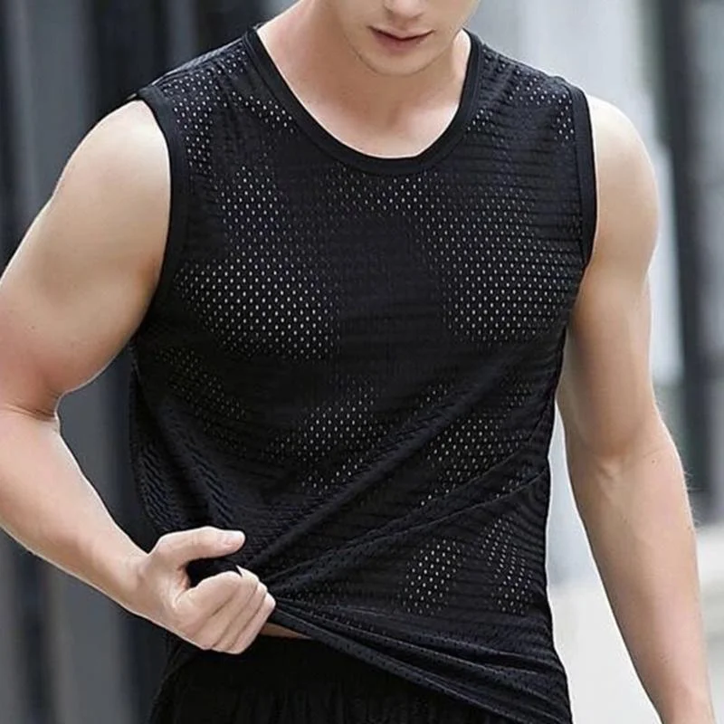 Men's Sleeveless Fitness T-shirt Fashion Mens Muscle Training Vest Workout&Get Fit Tank Top Men Sports Tops Man Blouse L-5XL