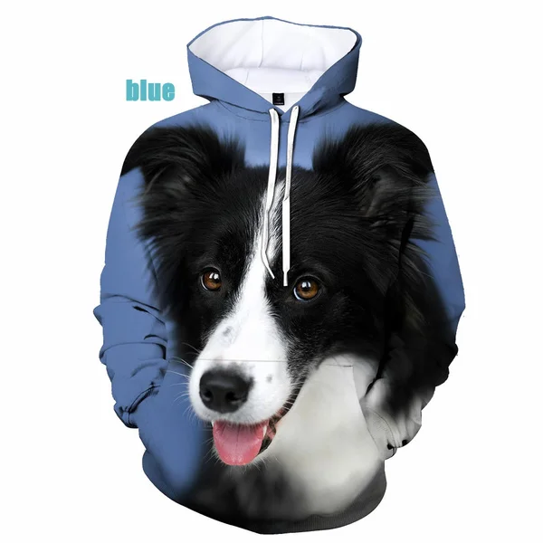 2022 Arrival Funny Border Collie Dogs 3d Print Men and Women Hoodies Border Collie Dog Pullover Hoodie Sweatshirt