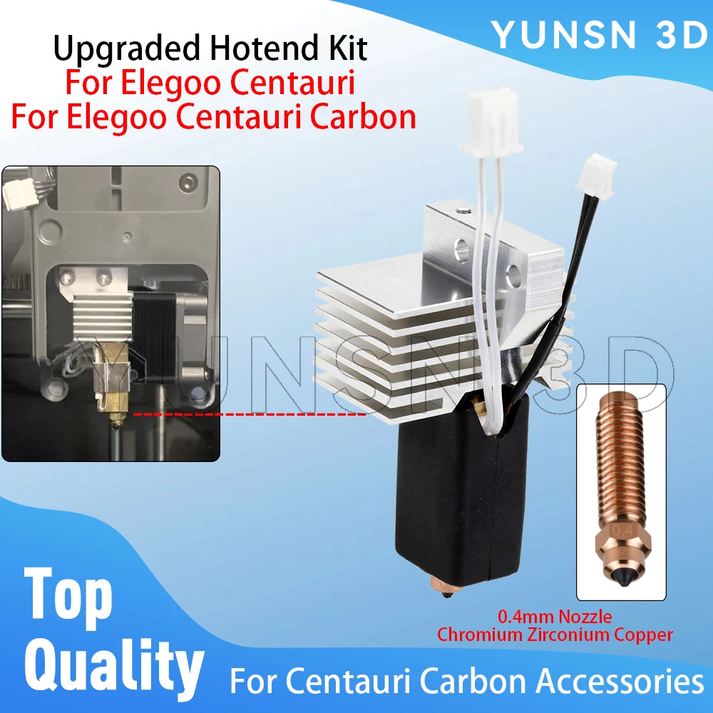 

Для Elegoo Centauri Carbon модернизированный радиатор Hotend комплект съемный нагревательный блок горло комплект хромированная циркониевая медная насадка
