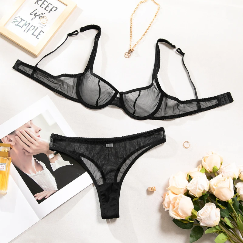 

Бикини с леопардовым принтом, сексуальное женское белье для женщин, ультратонкий сетчатый французский бюстгальтер