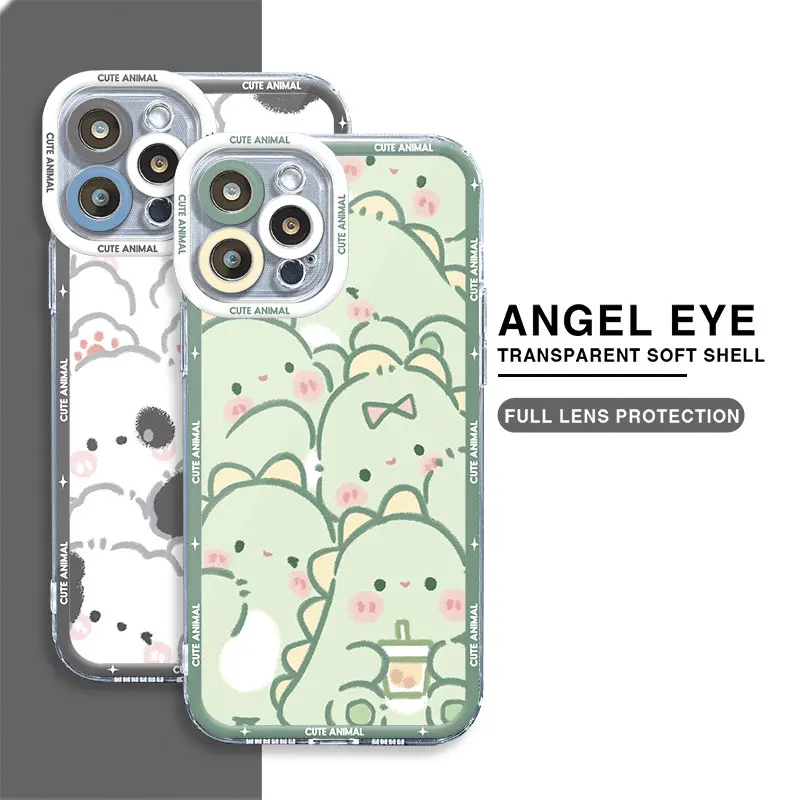 Cute Cartoon Puppy Case for Motolora Moto G73 G22 Edge 40 5G G72 G71 G32 G52 Bumper Transparent Soft Cover