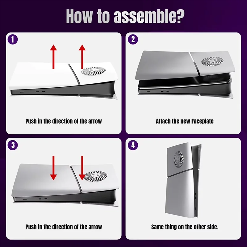 【NECESSITY】For PS5 Slim For Playstation 5 Slim Digital Console Dustproof ABS Hard Shell Cover Plate With Cooling Vent