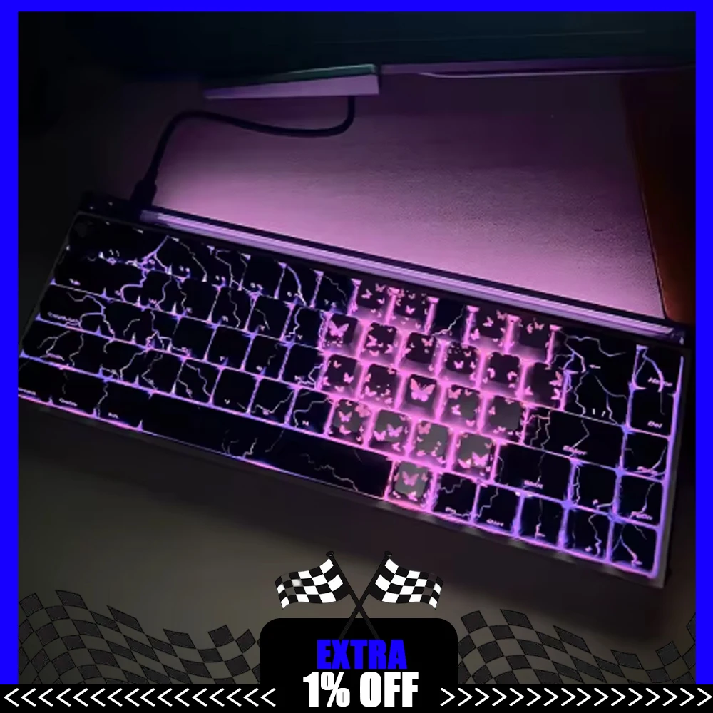 XVX Lightning Stripe 2.0 PC Keycaps Transparent Keycap OEM Height IMD Process Keyboard Keycaps Customized PC Accessories Gifts