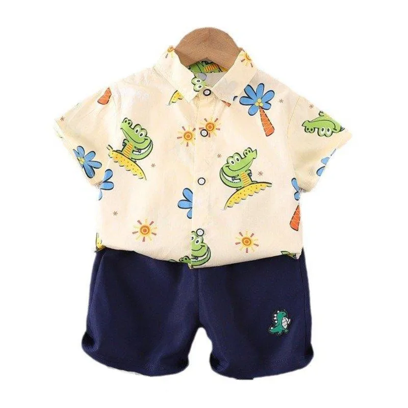 

New Summer Baby Boys Clothes Suit Children Cartoon Shirt Shorts 2Pcs/Sets Infant Casual Outfits Toddler Costume Kids Tracksuits