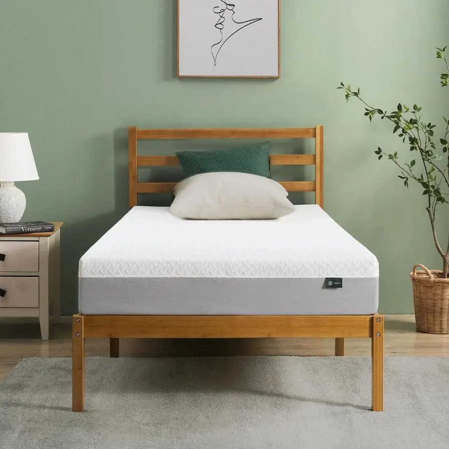 

8 Inch Green Tea Essential Memory Foam Mattress New Version, Twin, Fiberglass Free, Medium Feel, Breathable Airflow Memory Foam