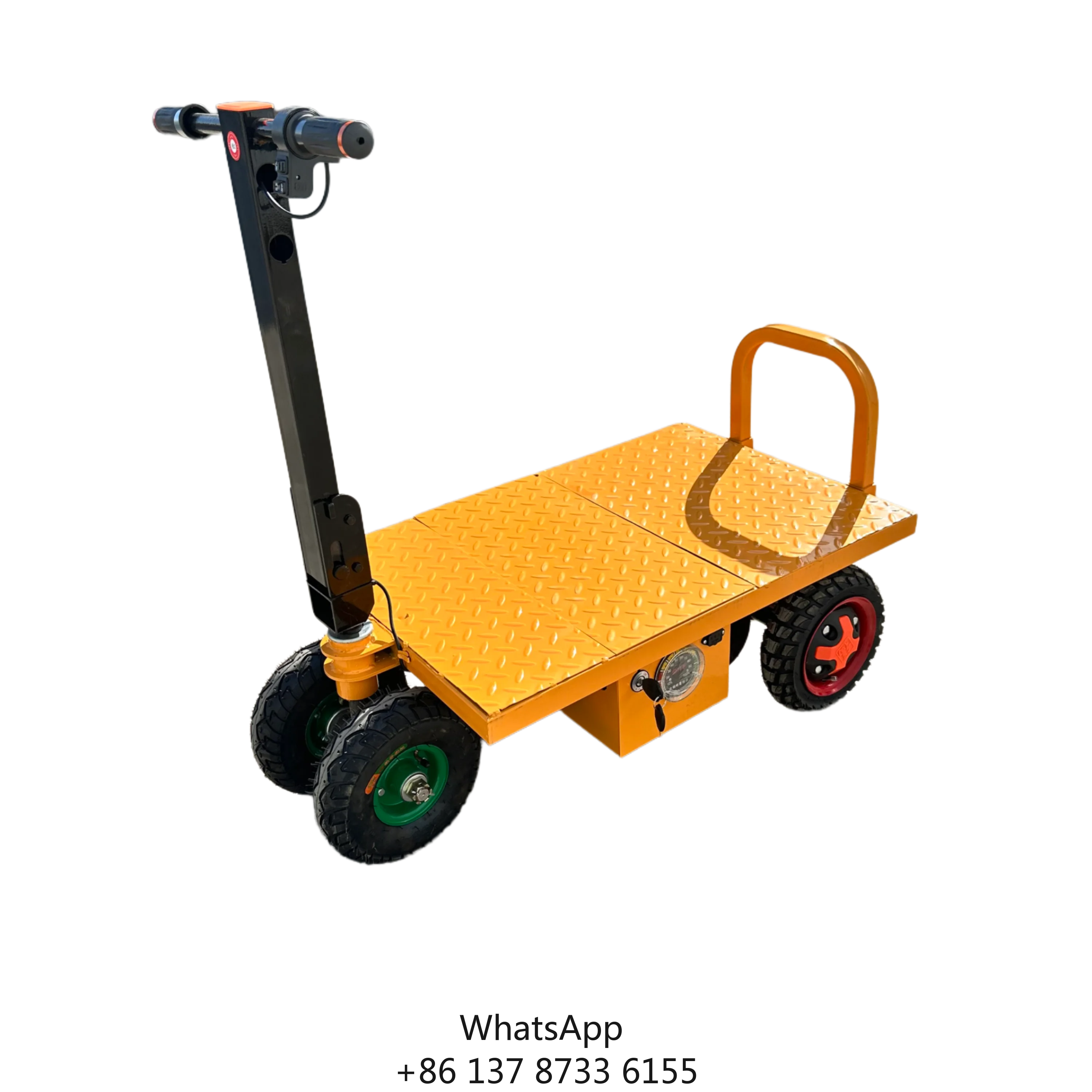 

Small Battery-Powered Flatbed Work Cart Max Loading Capacity Electric Trolley For Construction Machinery And Farms