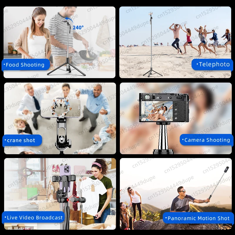 Tripod for Mobile Phone,2m Portable Selfie Stick with Wireless Remote Shutter,Stand for Camera Phone Photography