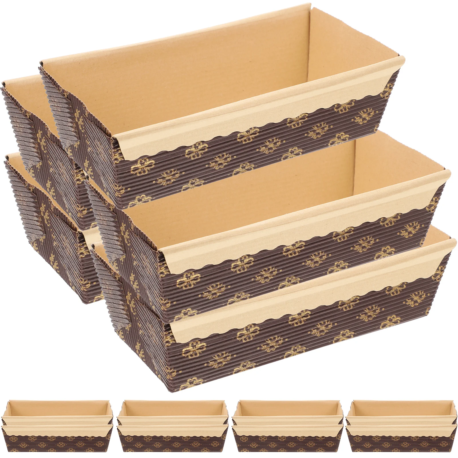 

25 Pcs Baking Cake Paper Tray Bread Square Pan Liner Disposable Loaf Pans Rectangle for