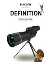 25-75x60 Objective Lens Monocular Telescope with Prism, Manual Focus, Rubber Material, Green Coating, 75x Max Magnificati