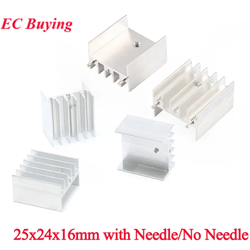 5Pcs/1pc 25*24*16mm Heatsink Radiator Cooler Cooling Fin Aluminum Heat Sink for PBC Chip IC Transistor Module PCB 25x24x16mm