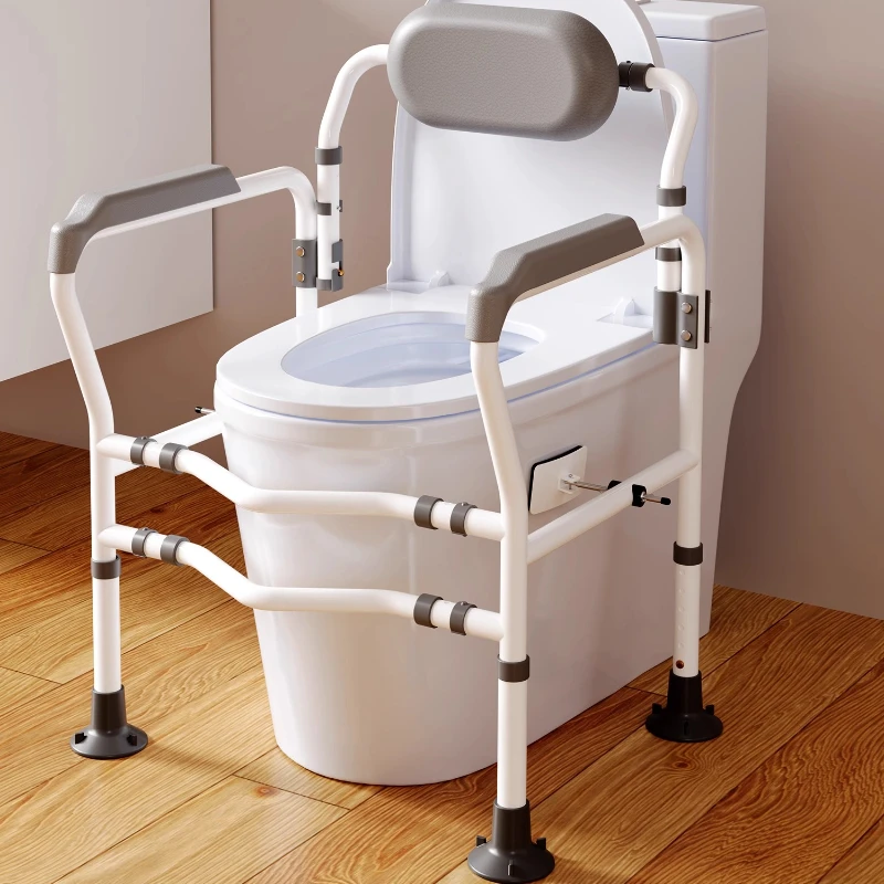 

200 кг/440 фунтов безопасные поручни для ванной комнаты, опорная рама для унитаза с присоской, предохранительные поручни для унитаза со спинкой