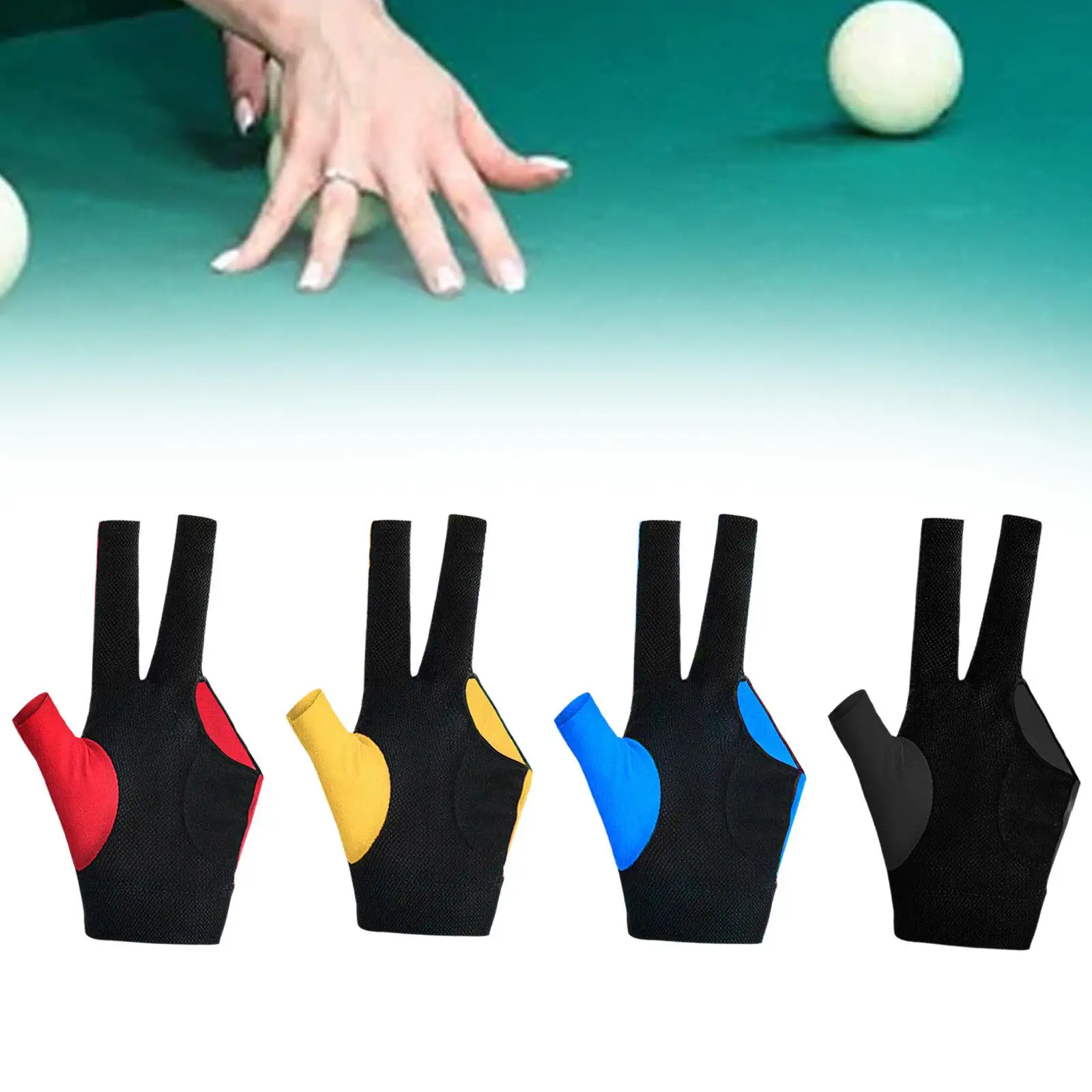 3 Finger Pool Glove Elastic Glove Left Hand Lightweight Pool Cue Glove Pool Cue