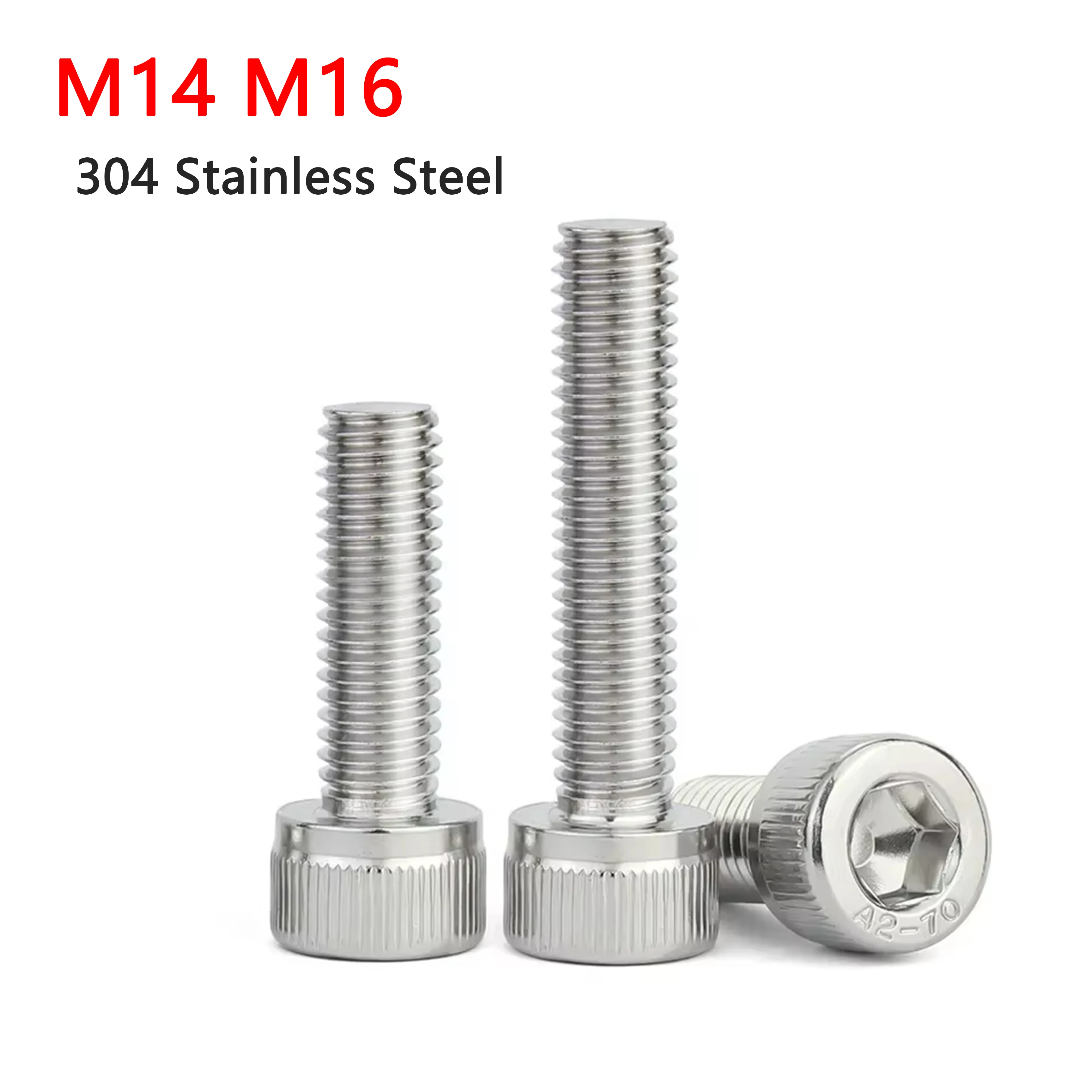 304 stainless steel hexagon screw cylindrical head cup head bolt lengthened M14M16