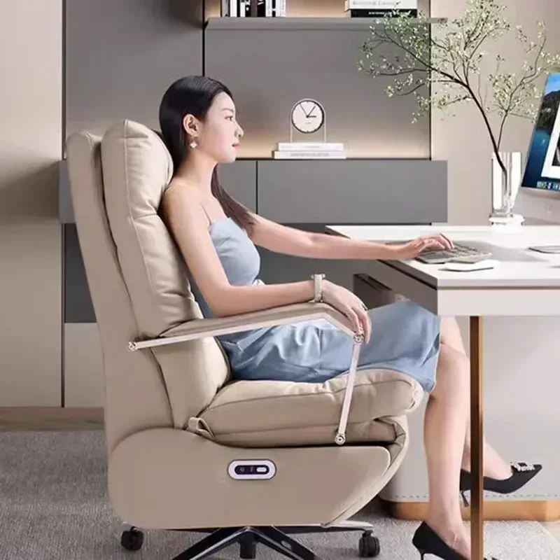 Cadeira de escritório ergonômica com massagem, branca, executiva, moderna, para computador, designer, lounge, móveis para biblioteca