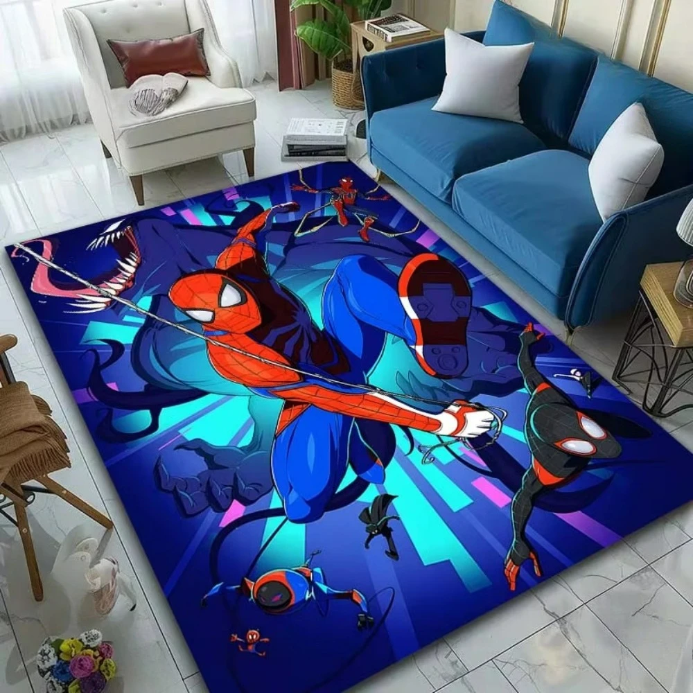 MINISO الرجل العنكبوت تصميم الكلمة حصيرة للأطفال غرفة نوم غرفة المعيشة الزحف السجاد عدم الانزلاق منطقة البساط ديكور أريكة تلعب حصيرة عيد الميلاد