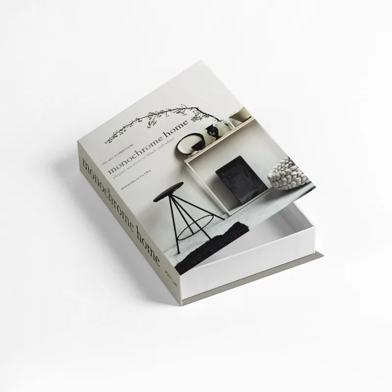 Декоративная имитация книги из серого картона для интерьера — фото товара