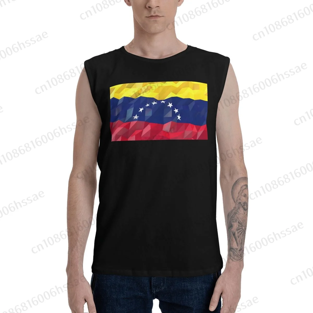 Venezuela Flag Summer Sports Tank Tops Men's Breathable Sleeveless T-shirt Vests Run Clothing